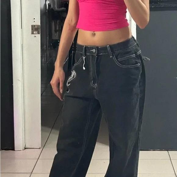 Y2k Black Women's Jeans - Picture 1 of 7